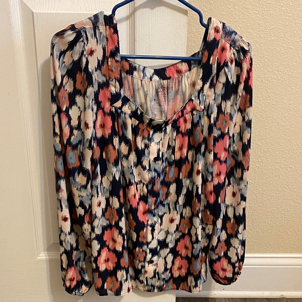 LOFT Multicolor Floral Blouse